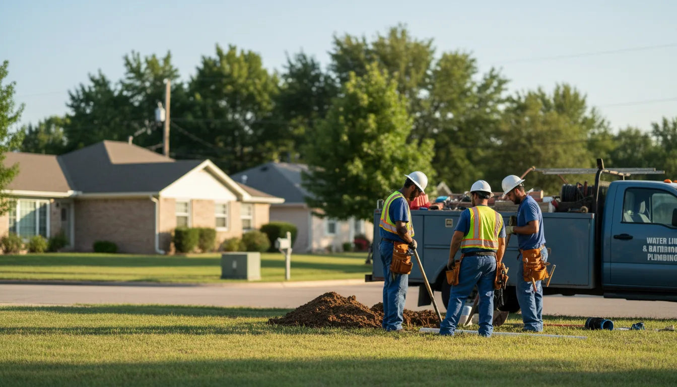 Residential water line and bathroom plumbing service in Miamiville, OH